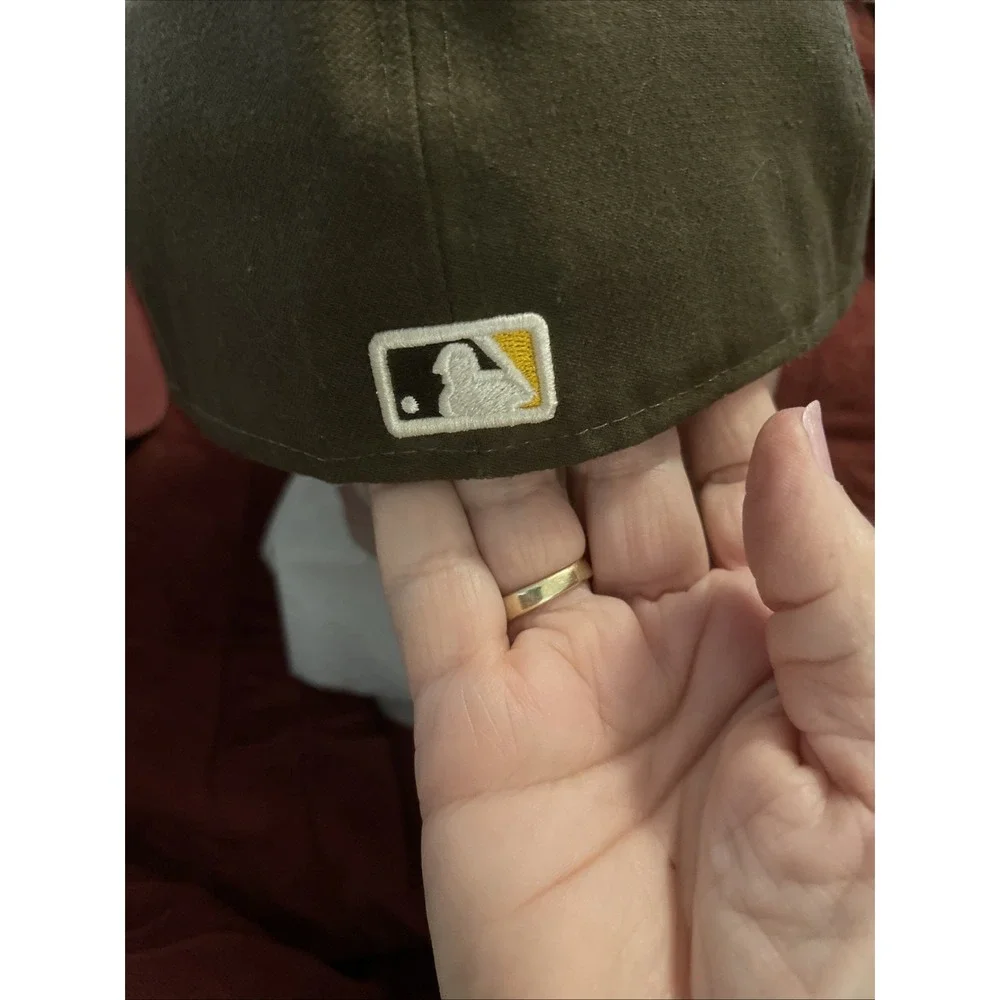 San Diego Fitted New Era 59fifty Hat Adult Sz 7 1/4‎ Brown Yellow Ball Cap Hat
